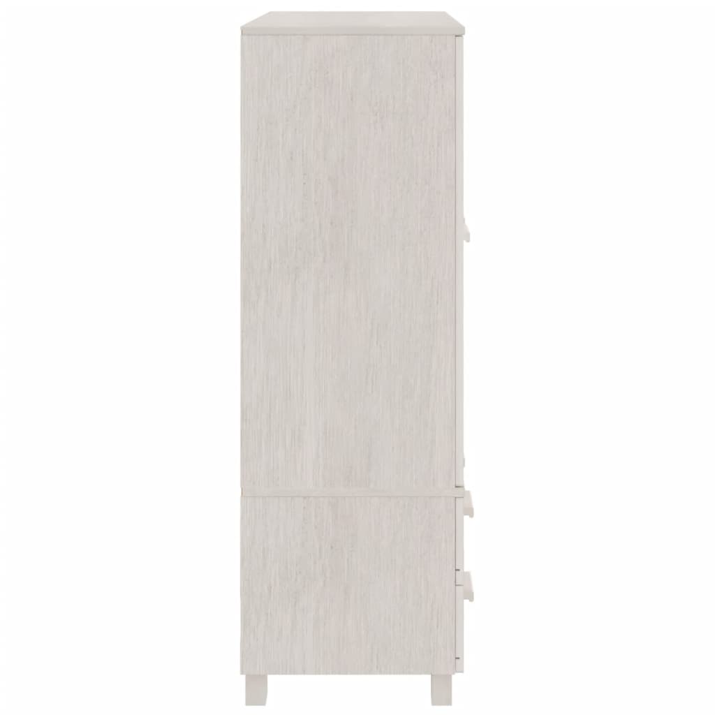 Wardrobe "HAMAR" White 99x45x137 cm Solid Wood Pine