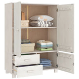 Wardrobe "HAMAR" White 99x45x137 cm Solid Wood Pine