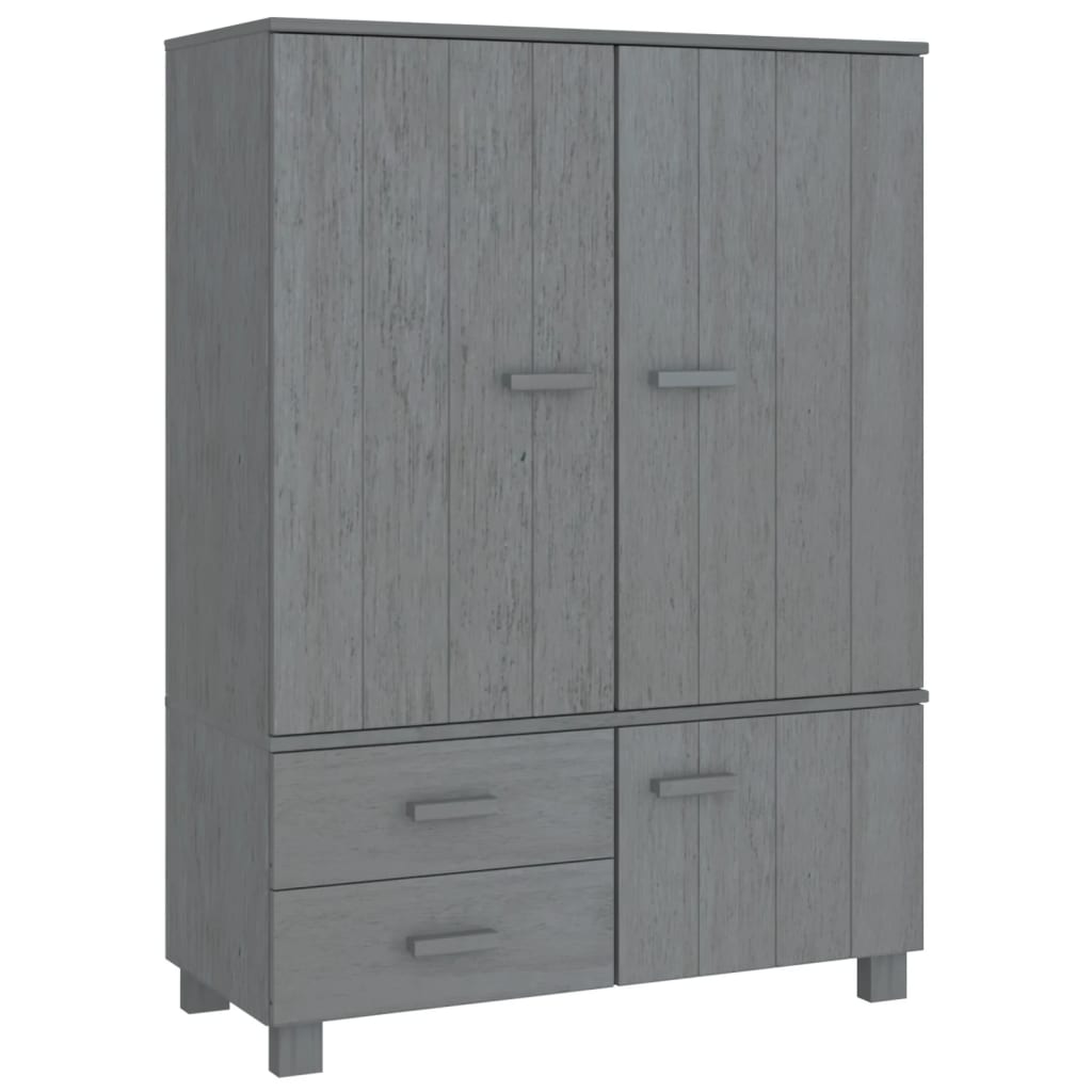 Wardrobe "HAMAR" Dark Grey 99x45x137 cm Solid Wood Pine