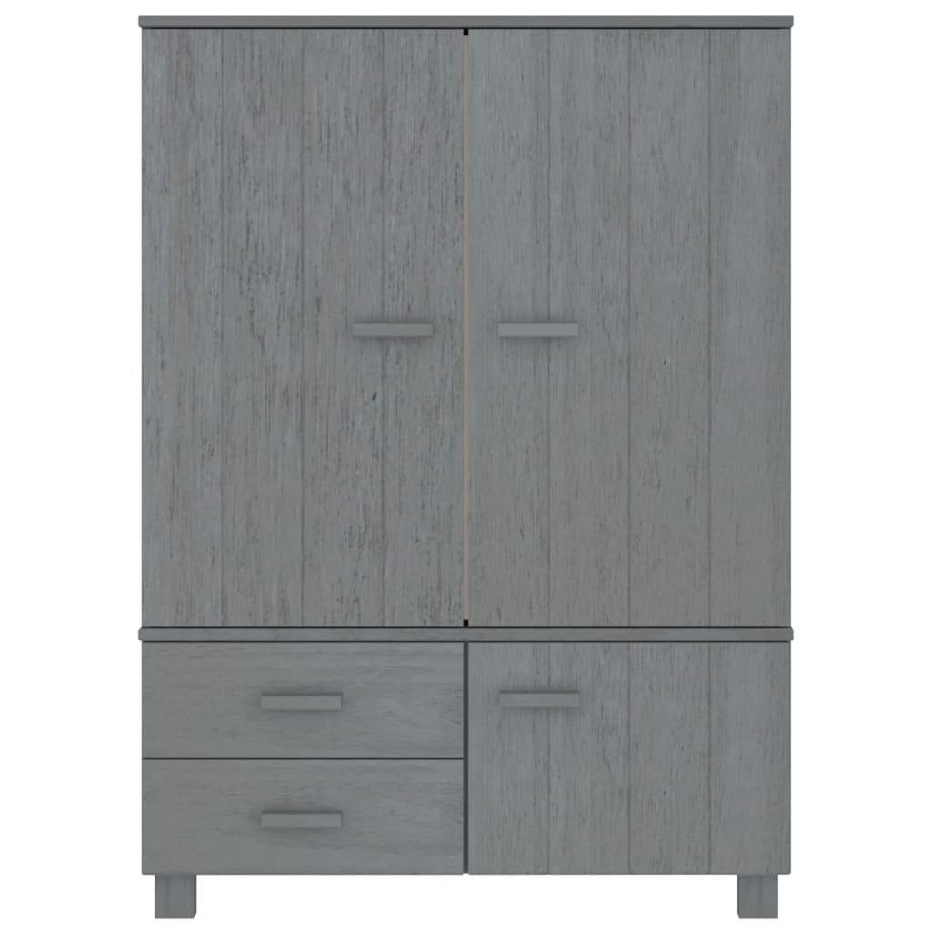 Wardrobe "HAMAR" Dark Grey 99x45x137 cm Solid Wood Pine
