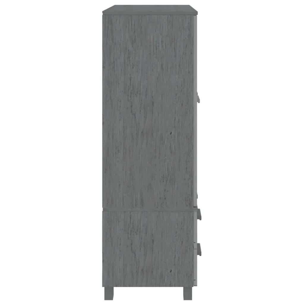 Wardrobe "HAMAR" Dark Grey 99x45x137 cm Solid Wood Pine