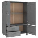 Wardrobe "HAMAR" Dark Grey 99x45x137 cm Solid Wood Pine