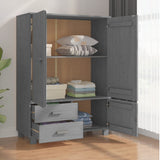 Wardrobe "HAMAR" Dark Grey 99x45x137 cm Solid Wood Pine