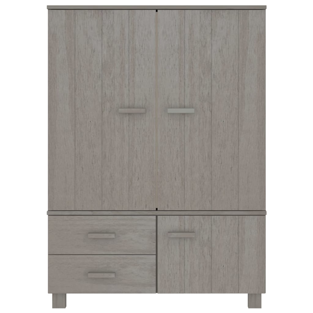 Wardrobe "HAMAR" Light Grey 99x45x137 cm Solid Wood Pine