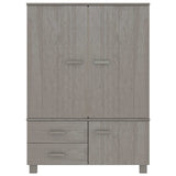 Wardrobe "HAMAR" Light Grey 99x45x137 cm Solid Wood Pine