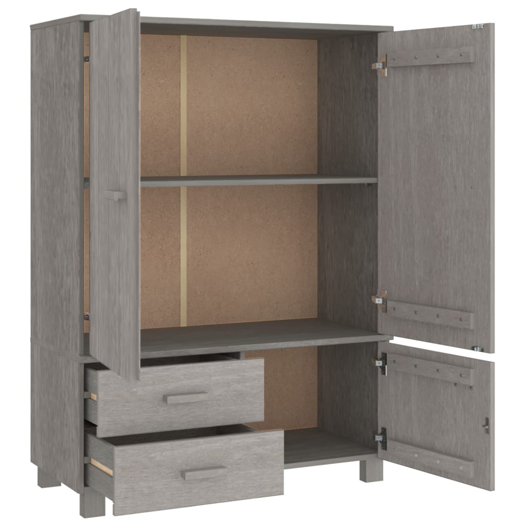 Wardrobe "HAMAR" Light Grey 99x45x137 cm Solid Wood Pine