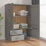 Wardrobe "HAMAR" Light Grey 99x45x137 cm Solid Wood Pine