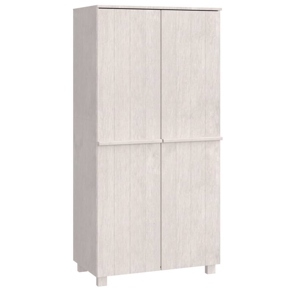 Wardrobe "HAMAR" White 89x50x180 cm Solid Wood Pine