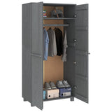 Wardrobe "HAMAR" Dark Grey 89x50x180 cm Solid Wood Pine