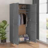 Wardrobe "HAMAR" Dark Grey 89x50x180 cm Solid Wood Pine