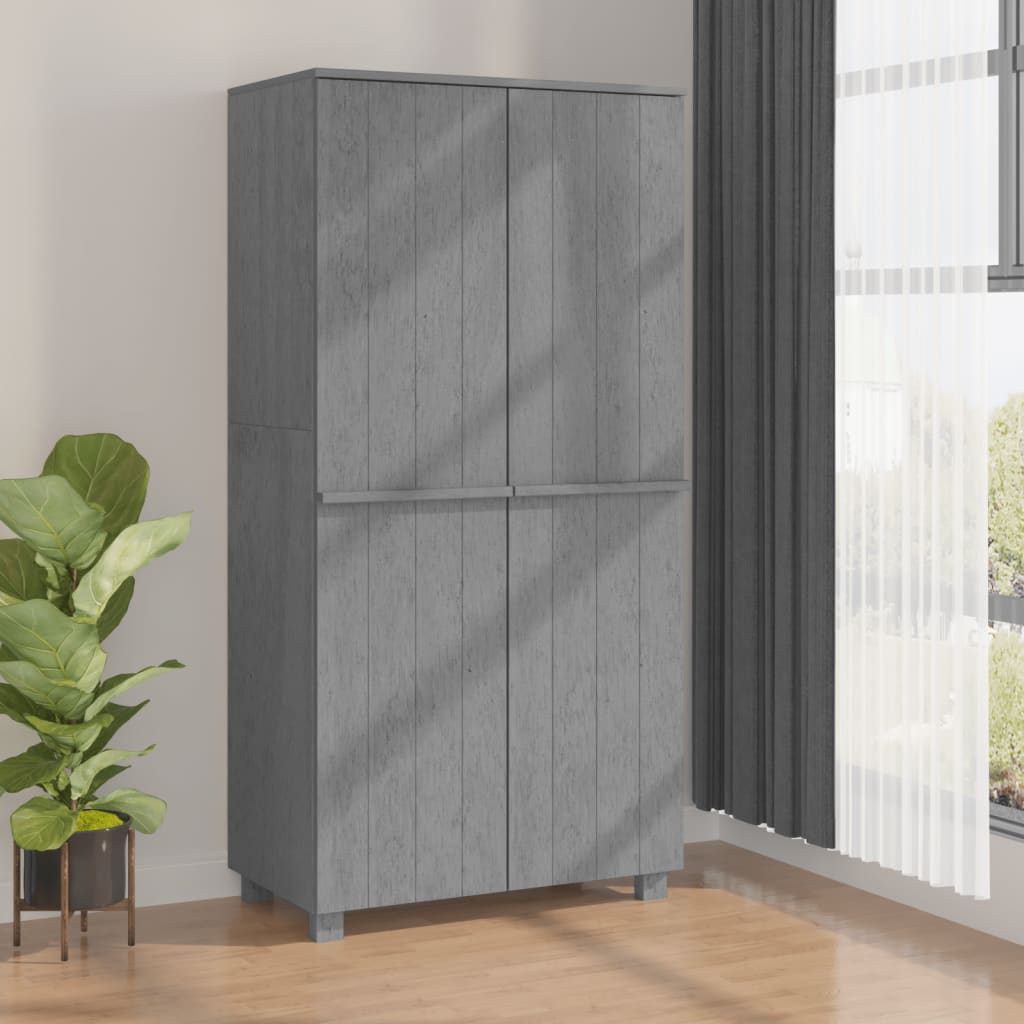 Wardrobe "HAMAR" Dark Grey 89x50x180 cm Solid Wood Pine
