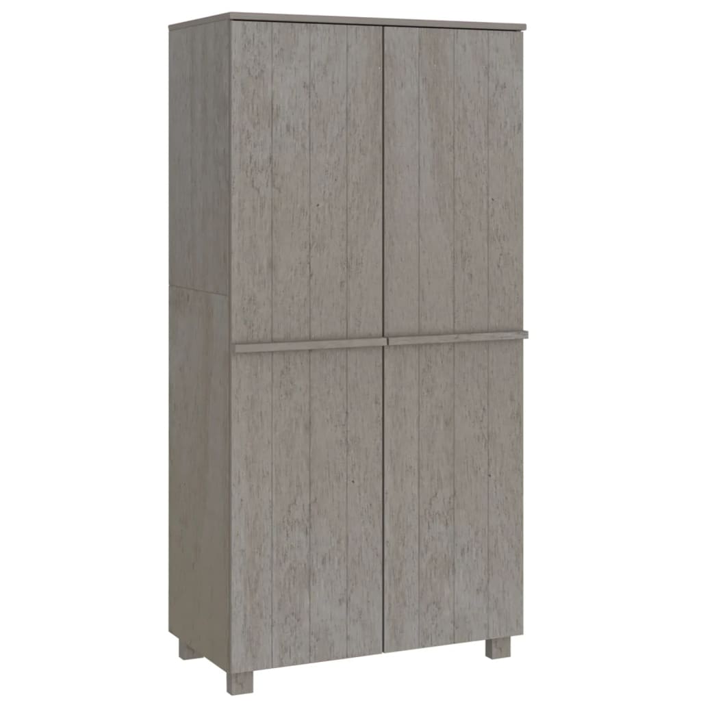 Wardrobe "HAMAR" Light Grey 89x50x180 cm Solid Wood Pine