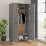 Wardrobe "HAMAR" Light Grey 89x50x180 cm Solid Wood Pine