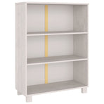 Book Cabinet "HAMAR" White 85x35x112 cm Solid Wood Pine