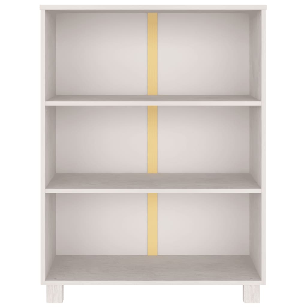 Book Cabinet "HAMAR" White 85x35x112 cm Solid Wood Pine