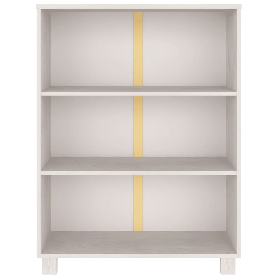 Book Cabinet "HAMAR" White 85x35x112 cm Solid Wood Pine