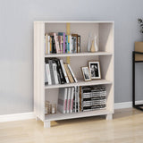 Book Cabinet "HAMAR" White 85x35x112 cm Solid Wood Pine