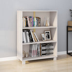 Book Cabinet "HAMAR" White 85x35x112 cm Solid Wood Pine