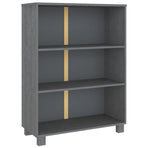 Book Cabinet "HAMAR" Dark Grey 85x35x112 cm Solid Wood Pine