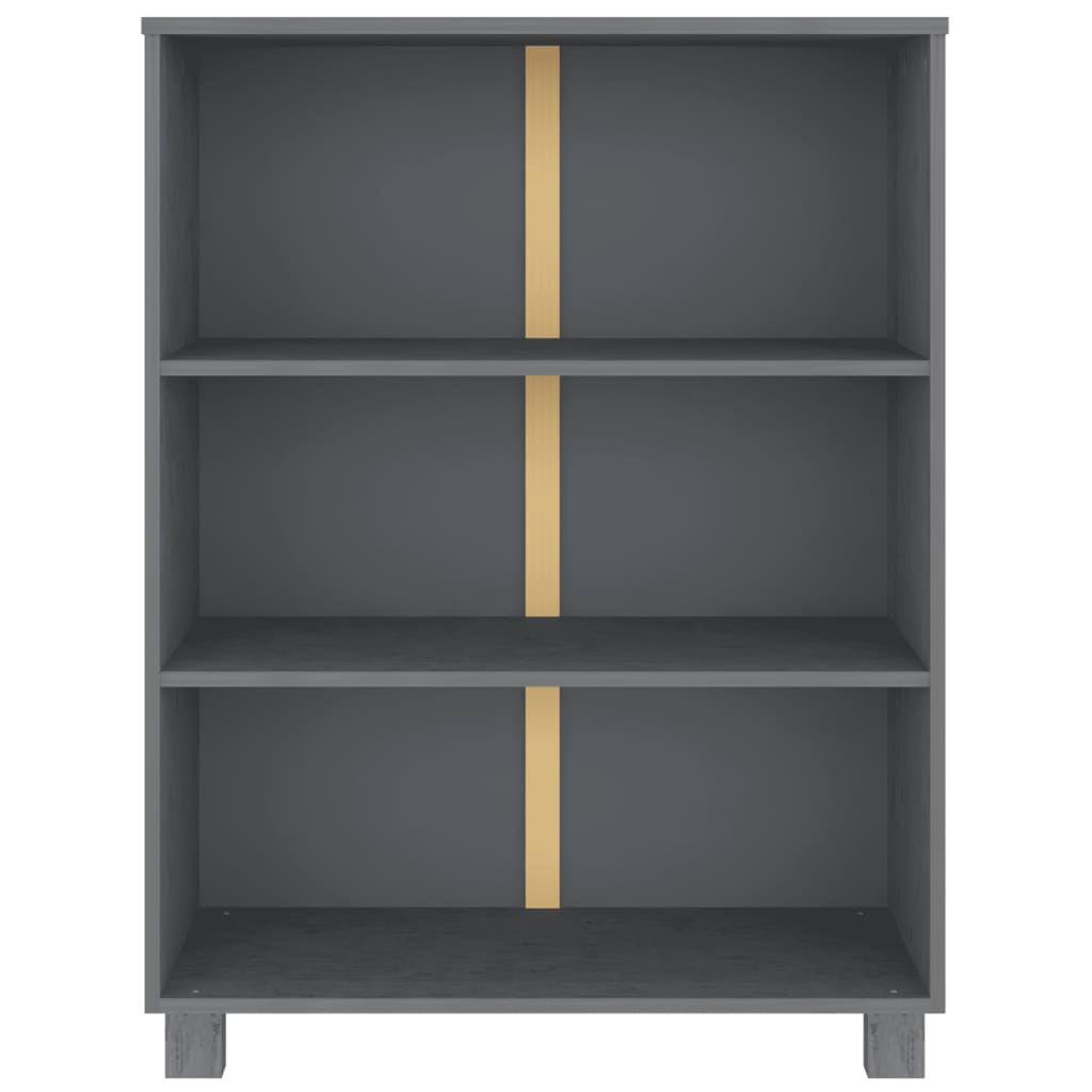 Book Cabinet "HAMAR" Dark Grey 85x35x112 cm Solid Wood Pine