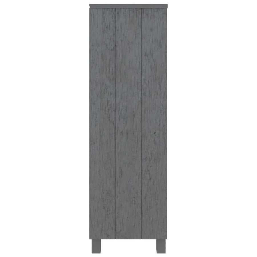 Book Cabinet "HAMAR" Dark Grey 85x35x112 cm Solid Wood Pine