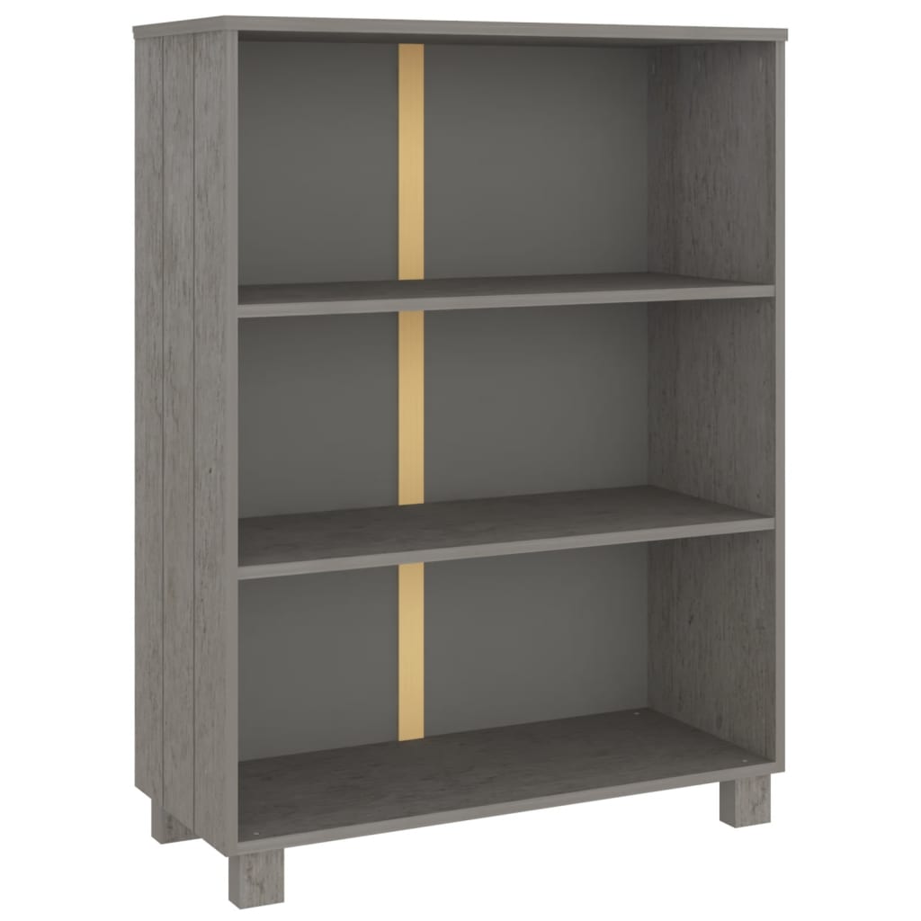 Book Cabinet "HAMAR" Light Grey 85x35x112 cm Solid Wood Pine