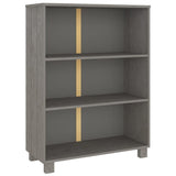 Book Cabinet "HAMAR" Light Grey 85x35x112 cm Solid Wood Pine