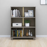 Book Cabinet "HAMAR" Light Grey 85x35x112 cm Solid Wood Pine