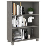 Book Cabinet "HAMAR" Light Grey 85x35x112 cm Solid Wood Pine