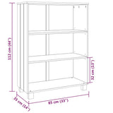 Book Cabinet "HAMAR" Light Grey 85x35x112 cm Solid Wood Pine