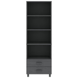 Highboard "HAMAR" Dark Grey 60x35x180 cm Solid Wood Pine