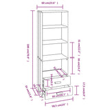 Highboard "HAMAR" Dark Grey 60x35x180 cm Solid Wood Pine