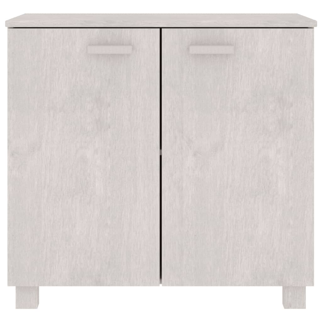 Sideboard "HAMAR" White 85x35x80 cm Solid Wood Pine