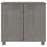 Sideboard "HAMAR" Light Grey 85x35x80 cm Solid Wood Pine