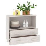 Sideboard "HAMAR" White 85x35x80 cm Solid Wood Pine