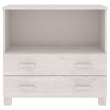 Sideboard "HAMAR" White 85x35x80 cm Solid Wood Pine
