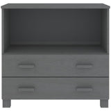 Sideboard "HAMAR" Dark Grey 85x35x80 cm Solid Wood Pine