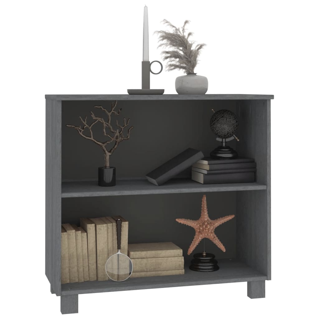 Sideboard "HAMAR" Dark Grey 85x35x80 cm Solid Wood Pine