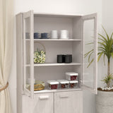Top for Highboard"HAMAR" White 85x35x100 cm Solid Wood Pine