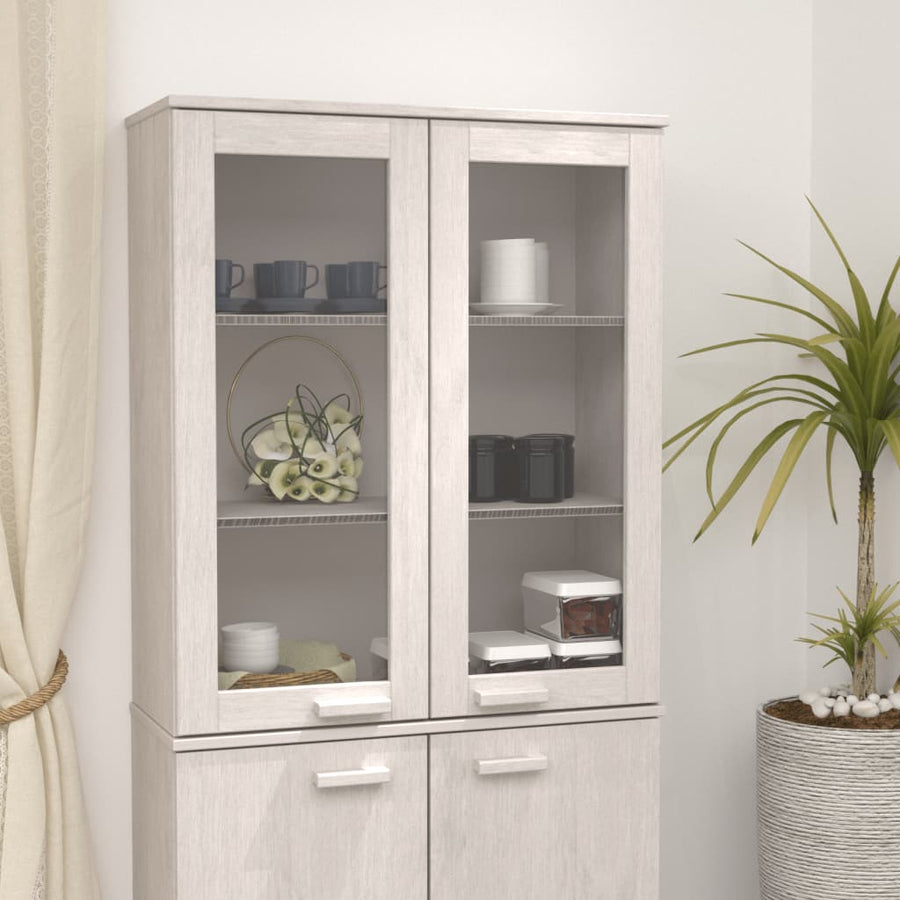 Top for Highboard"HAMAR" White 85x35x100 cm Solid Wood Pine