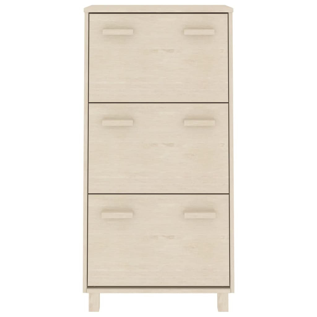 Shoe Cabinet "HAMAR" Honey Brown 59.5x35x117 cm Solid Wood Pine
