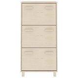 Shoe Cabinet "HAMAR" Honey Brown 59.5x35x117 cm Solid Wood Pine