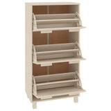 Shoe Cabinet "HAMAR" Honey Brown 59.5x35x117 cm Solid Wood Pine