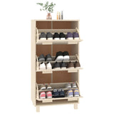 Shoe Cabinet "HAMAR" Honey Brown 59.5x35x117 cm Solid Wood Pine