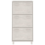 Shoe Cabinet "HAMAR" White 59.5x35x117 cm Solid Wood Pine