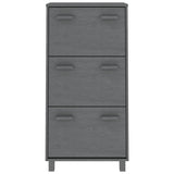 Shoe Cabinet "HAMAR" Dark Grey 59.5x35x117 cm Solid Wood Pine