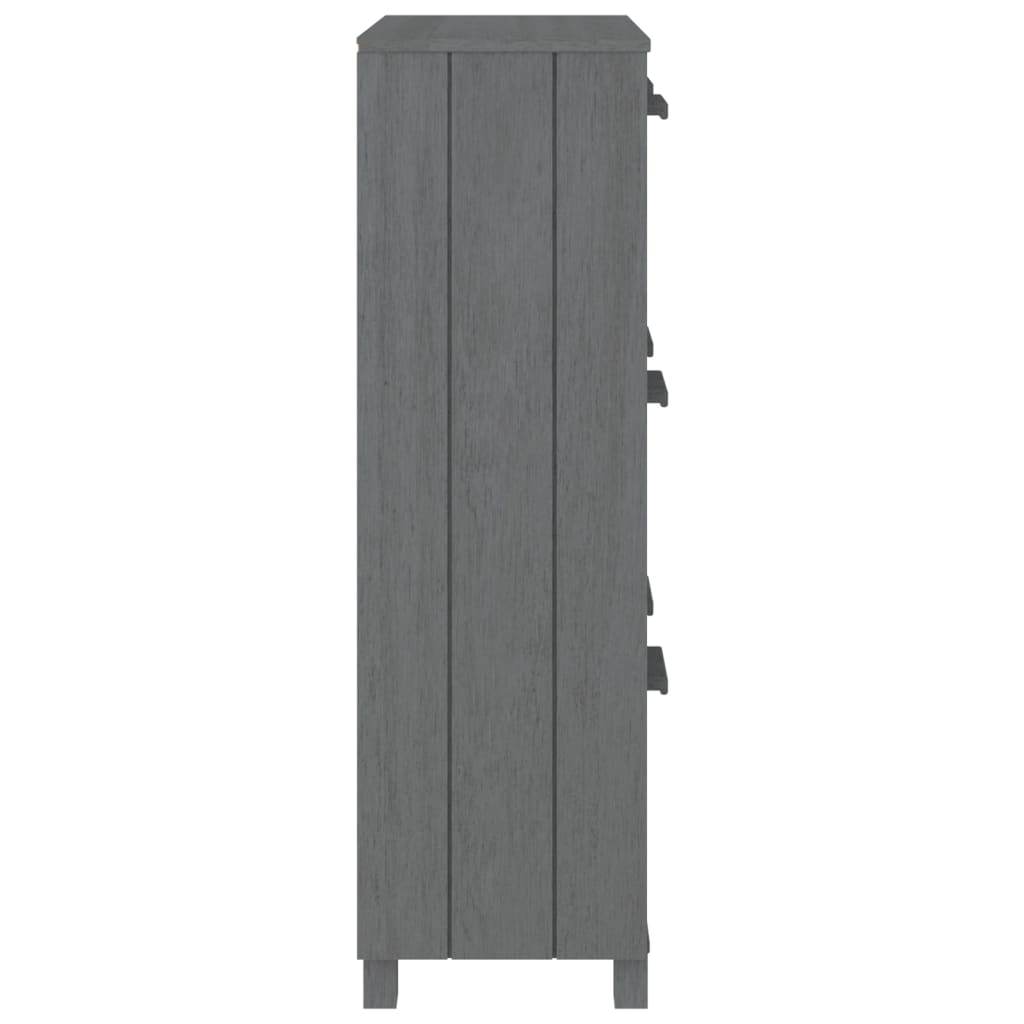 Shoe Cabinet "HAMAR" Dark Grey 59.5x35x117 cm Solid Wood Pine