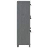Shoe Cabinet "HAMAR" Dark Grey 59.5x35x117 cm Solid Wood Pine