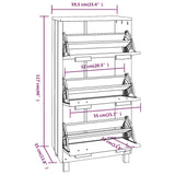 Shoe Cabinet "HAMAR" Dark Grey 59.5x35x117 cm Solid Wood Pine