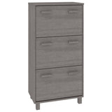 Shoe Cabinet "HAMAR" Light Grey 59.5x35x117 cm Solid Wood Pine